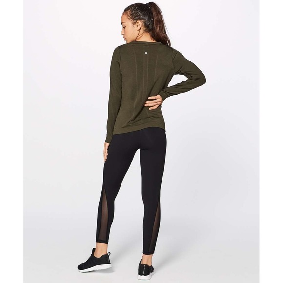 lululemon athletica Tops - Lululemon Womens Swiftly Relaxed Long Sleeve Size 10 Dark Olive Activewear